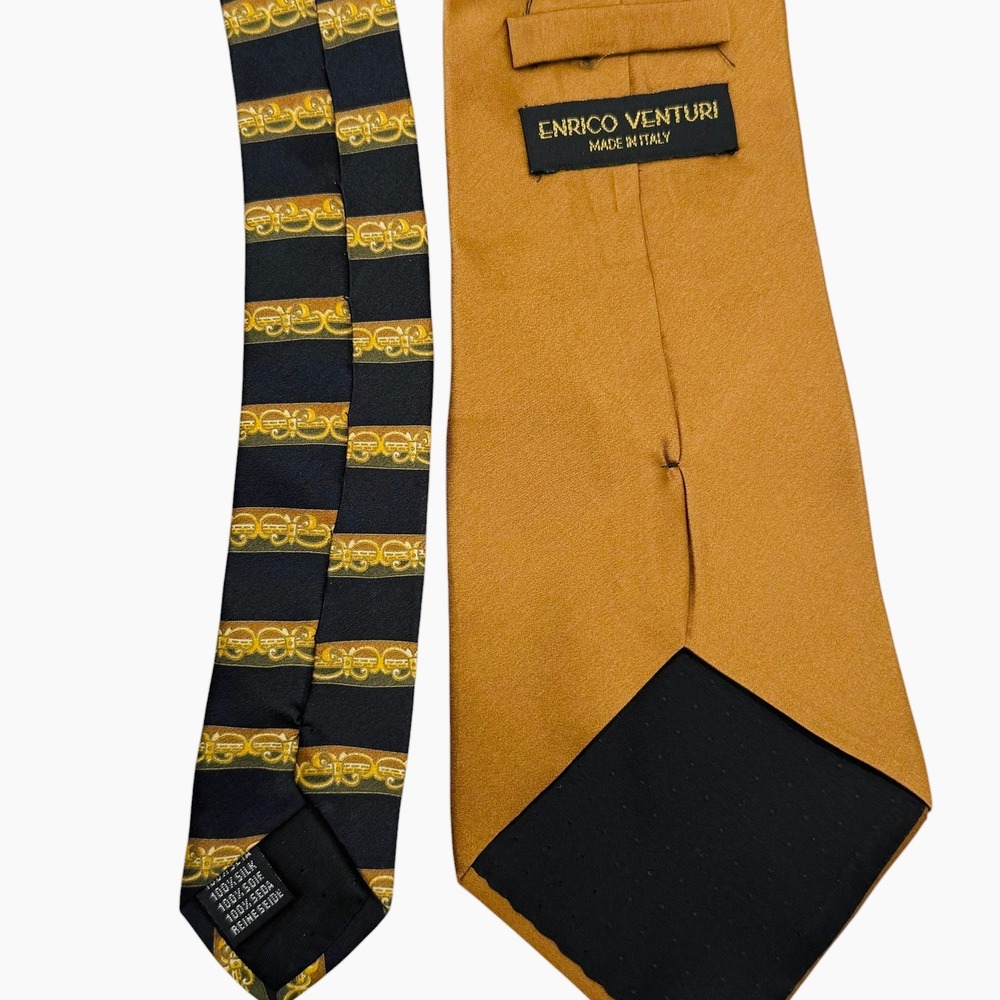 Designer Silk Tie Lot 5pc Hermes Fendi Paolo Gucci Vintage Baroque Equestrian - Picture 13 of 13